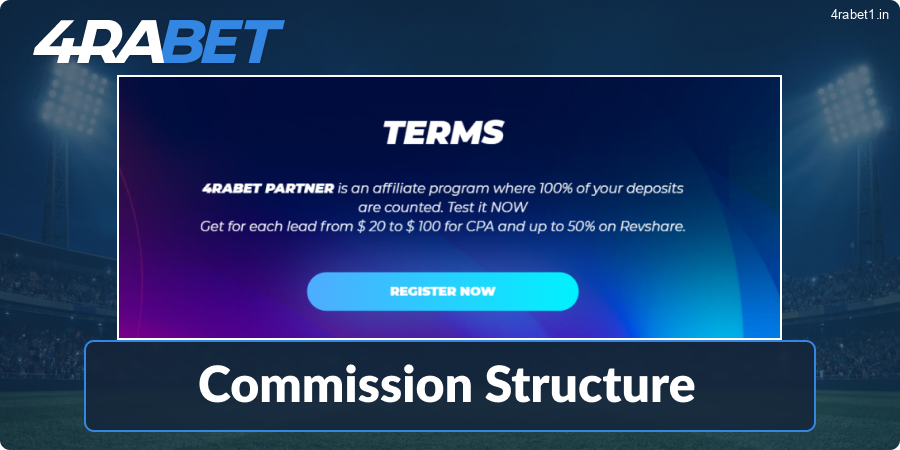 Breakdown of 4rabet's affiliate commission system