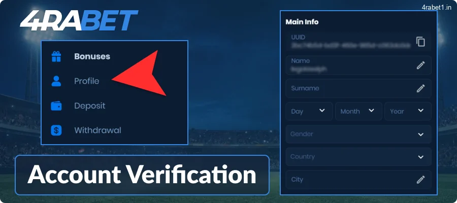 How to complete the verification process for your 4rabet account