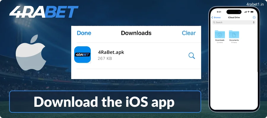 Hit the download button to get the 4rabet iOS app.