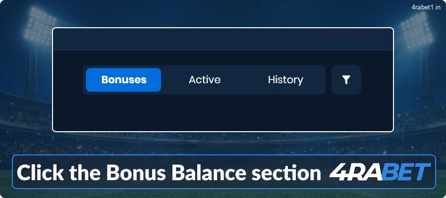 Navigate to the 'Bonus Balance' section in the menu