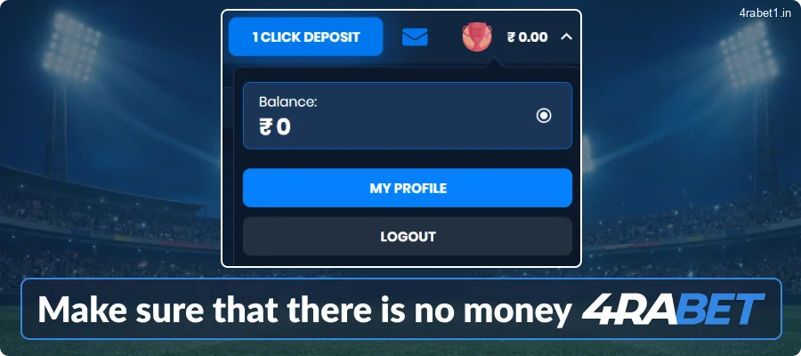 Make sure your main account balance is zero